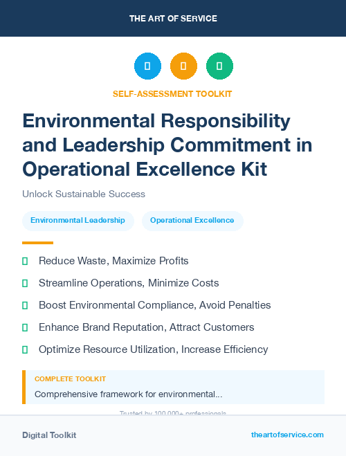 Environmental Responsibility and Leadership Commitment in Operational Excellence Kit