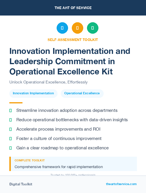 Innovation Implementation and Leadership Commitment in Operational Excellence Kit