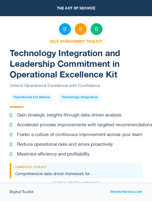 Technology Integration and Leadership Commitment in Operational Excellence Kit