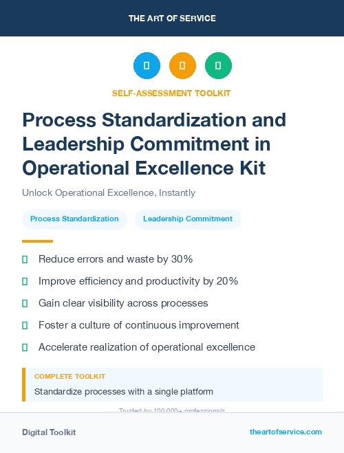 Process Standardization and Leadership Commitment in Operational Excellence Kit