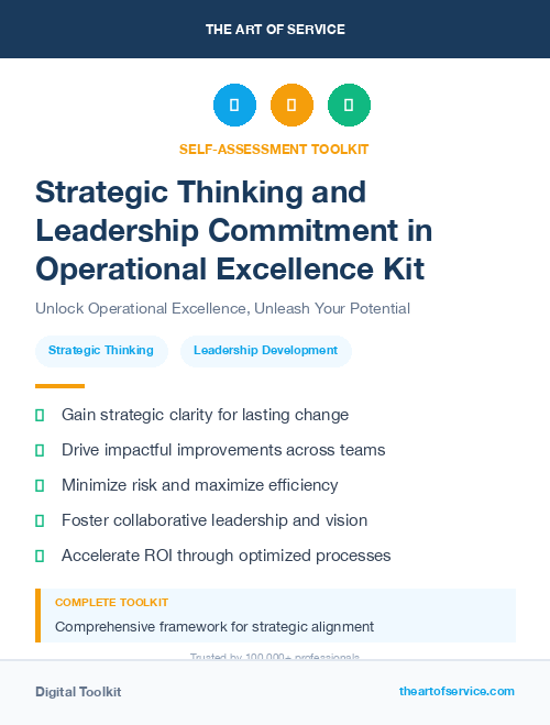 Strategic Thinking and Leadership Commitment in Operational Excellence Kit