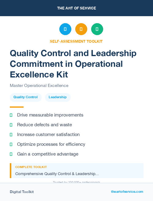Quality Control and Leadership Commitment in Operational Excellence Kit