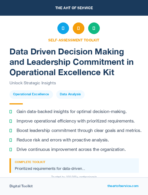 Data Driven Decision Making and Leadership Commitment in Operational Excellence Kit