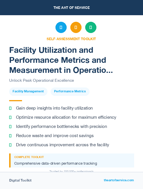 Facility Utilization and Performance Metrics and Measurement in Operational Excellence Kit