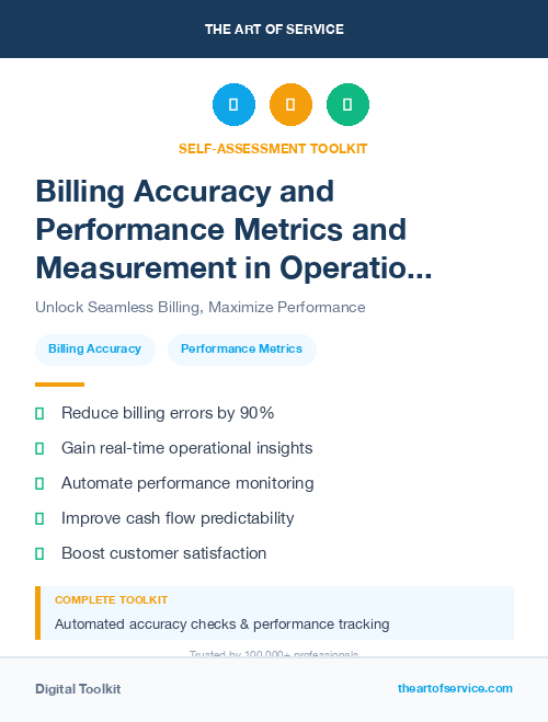 Billing Accuracy and Performance Metrics and Measurement in Operational Excellence Kit