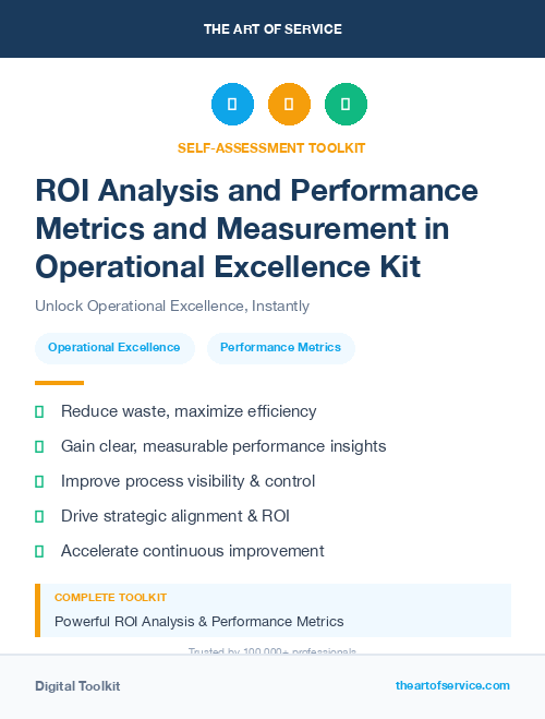 ROI Analysis and Performance Metrics and Measurement in Operational Excellence Kit