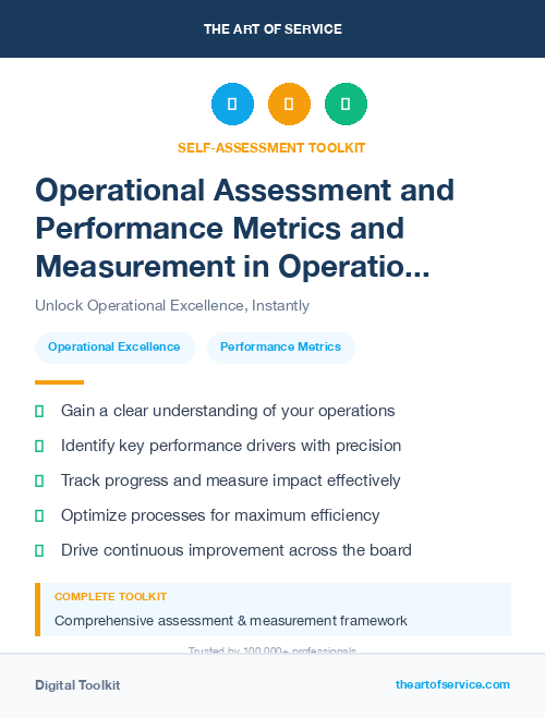 Operational Assessment and Performance Metrics and Measurement in Operational Excellence Kit