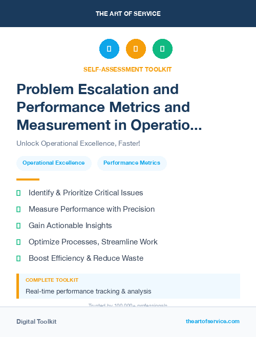 Problem Escalation and Performance Metrics and Measurement in Operational Excellence Kit