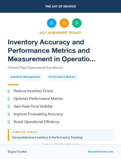 Inventory Accuracy and Performance Metrics and Measurement in Operational Excellence Kit