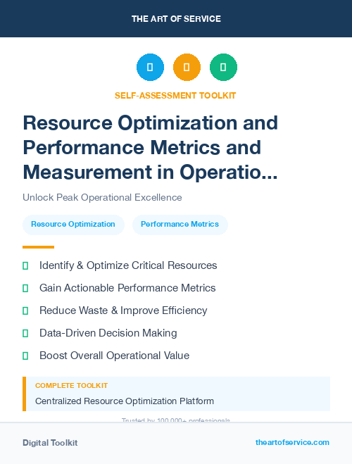 Resource Optimization and Performance Metrics and Measurement in Operational Excellence Kit