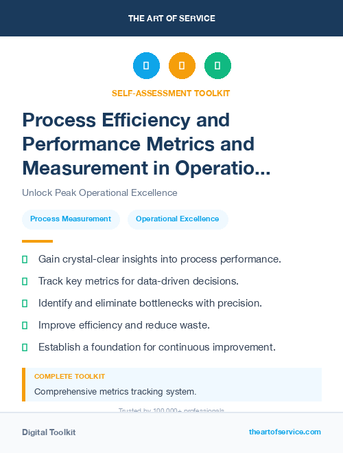 Process Efficiency and Performance Metrics and Measurement in Operational Excellence Kit