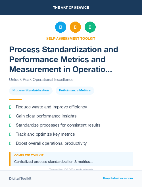 Process Standardization and Performance Metrics and Measurement in Operational Excellence Kit
