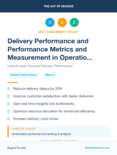 Delivery Performance and Performance Metrics and Measurement in Operational Excellence Kit