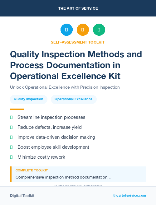 Quality Inspection Methods and Process Documentation in Operational Excellence Kit