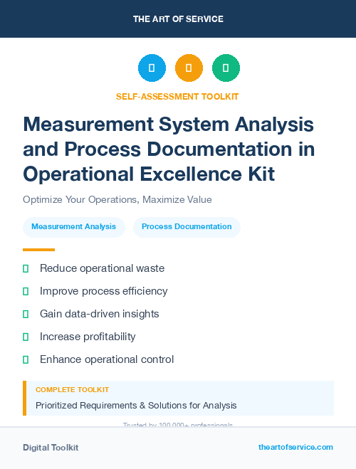 Measurement System Analysis and Process Documentation in Operational Excellence Kit