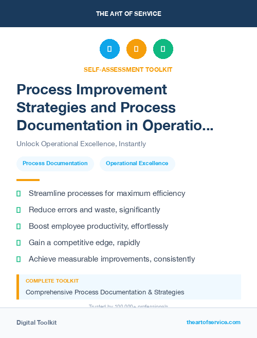 Process Improvement Strategies and Process Documentation in Operational Excellence Kit