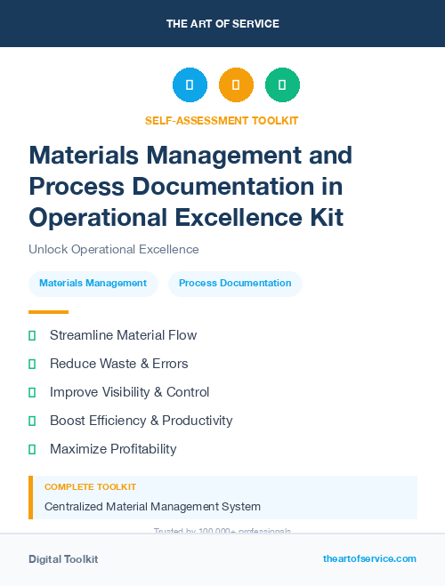 Materials Management and Process Documentation in Operational Excellence Kit
