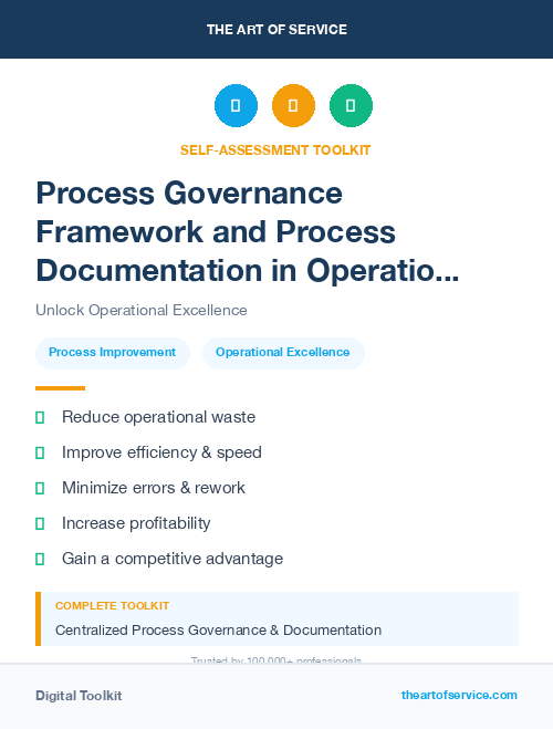 Process Governance Framework and Process Documentation in Operational Excellence Kit