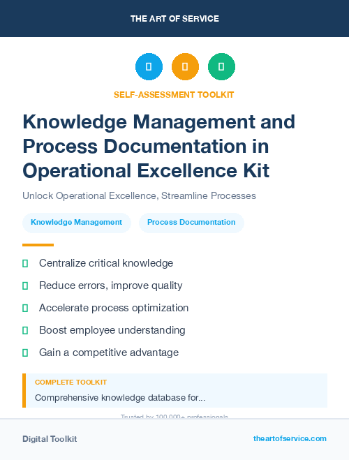 Knowledge Management and Process Documentation in Operational Excellence Kit