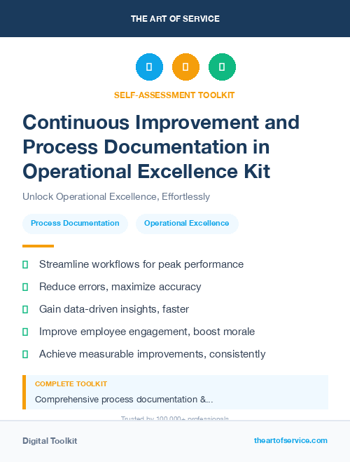 Continuous Improvement and Process Documentation in Operational Excellence Kit