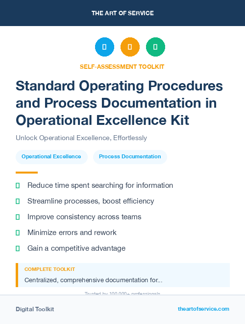 Standard Operating Procedures and Process Documentation in Operational Excellence Kit