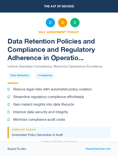 Data Retention Policies and Compliance and Regulatory Adherence in Operational Excellence Kit