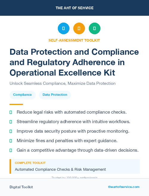 Data Protection and Compliance and Regulatory Adherence in Operational Excellence Kit