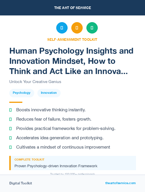Human Psychology Insights and Innovation Mindset, How to Think and Act Like an Innovator Kit