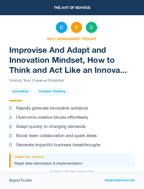 Improvise And Adapt and Innovation Mindset, How to Think and Act Like an Innovator Kit