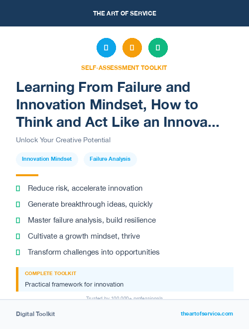 Learning From Failure and Innovation Mindset, How to Think and Act Like an Innovator Kit