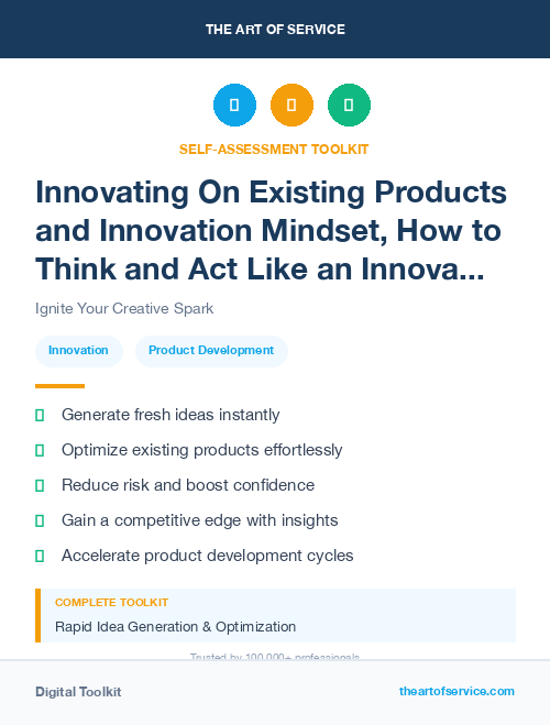 Innovating On Existing Products and Innovation Mindset, How to Think and Act Like an Innovator Kit