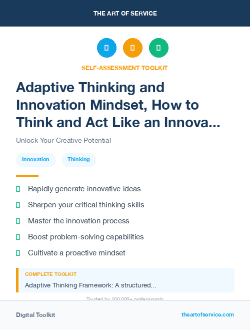 Adaptive Thinking and Innovation Mindset, How to Think and Act Like an Innovator Kit
