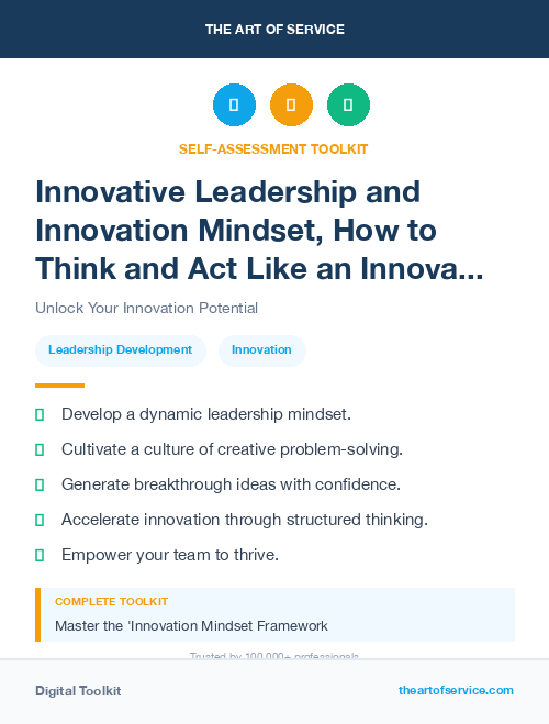 Innovative Leadership and Innovation Mindset, How to Think and Act Like an Innovator Kit
