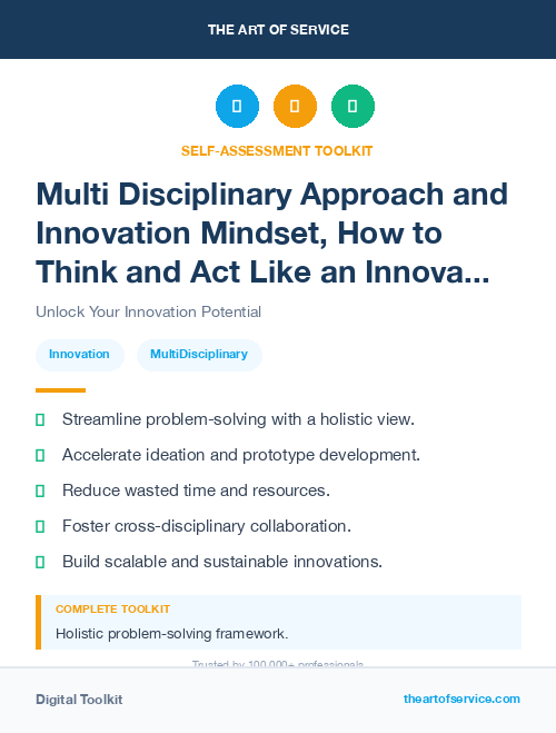 Multi Disciplinary Approach and Innovation Mindset, How to Think and Act Like an Innovator Kit