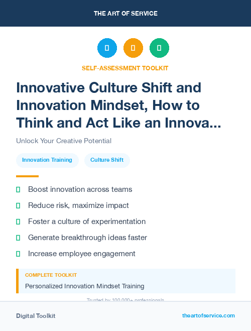 Innovative Culture Shift and Innovation Mindset, How to Think and Act Like an Innovator Kit