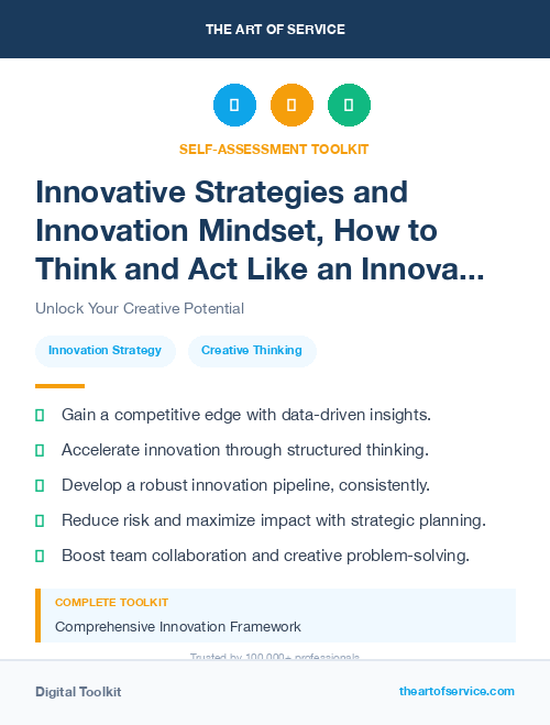 Innovative Strategies and Innovation Mindset, How to Think and Act Like an Innovator Kit