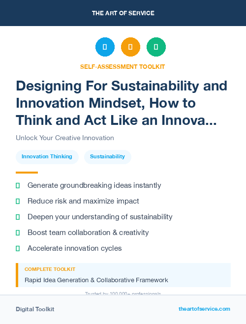 Designing For Sustainability and Innovation Mindset, How to Think and Act Like an Innovator Kit