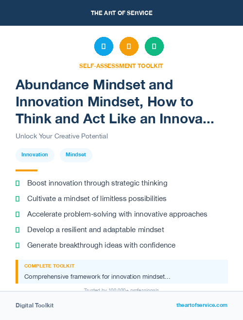 Abundance Mindset and Innovation Mindset, How to Think and Act Like an Innovator Kit