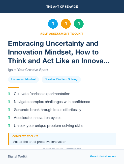 Embracing Uncertainty and Innovation Mindset, How to Think and Act Like an Innovator Kit