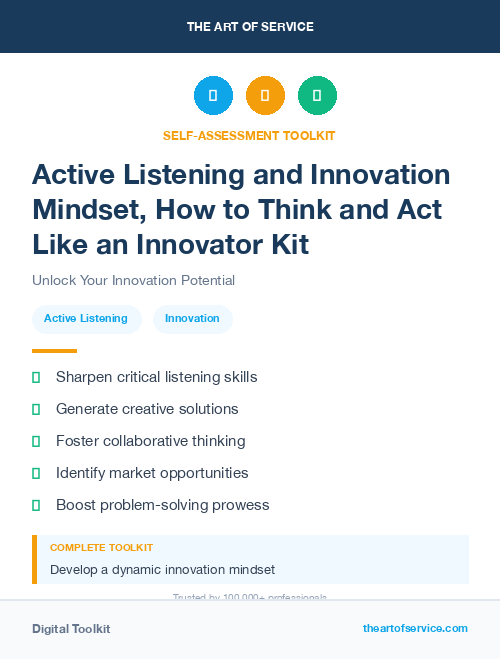 Active Listening and Innovation Mindset, How to Think and Act Like an Innovator Kit