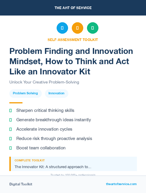 Problem Finding and Innovation Mindset, How to Think and Act Like an Innovator Kit