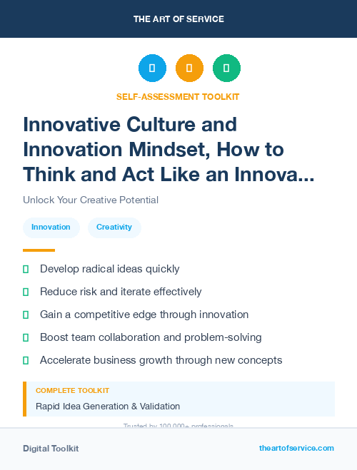 Innovative Culture and Innovation Mindset, How to Think and Act Like an Innovator Kit