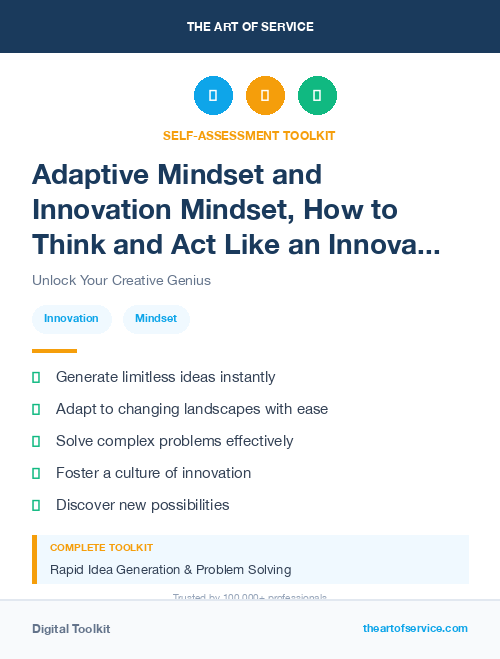 Adaptive Mindset and Innovation Mindset, How to Think and Act Like an Innovator Kit