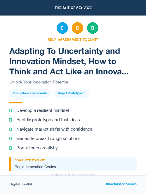 Adapting To Uncertainty and Innovation Mindset, How to Think and Act Like an Innovator Kit