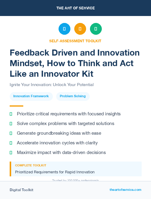Feedback Driven and Innovation Mindset, How to Think and Act Like an Innovator Kit