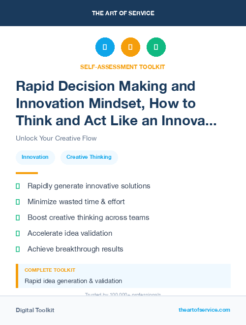 Rapid Decision Making and Innovation Mindset, How to Think and Act Like an Innovator Kit