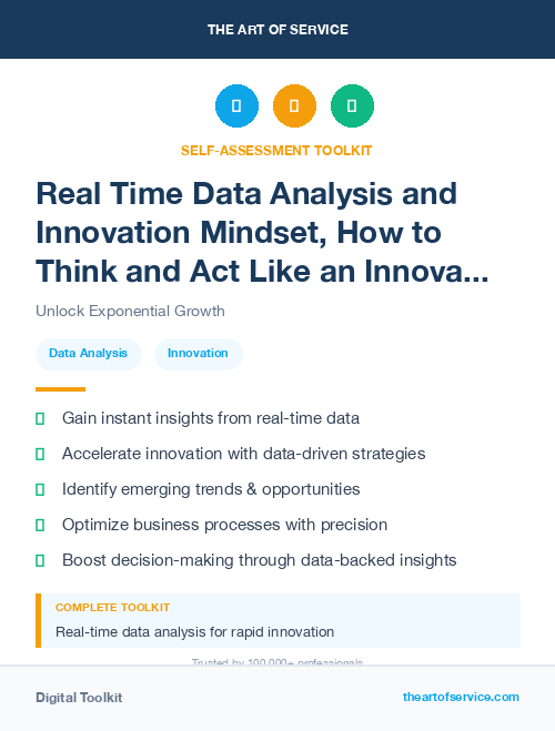 Real Time Data Analysis and Innovation Mindset, How to Think and Act Like an Innovator Kit