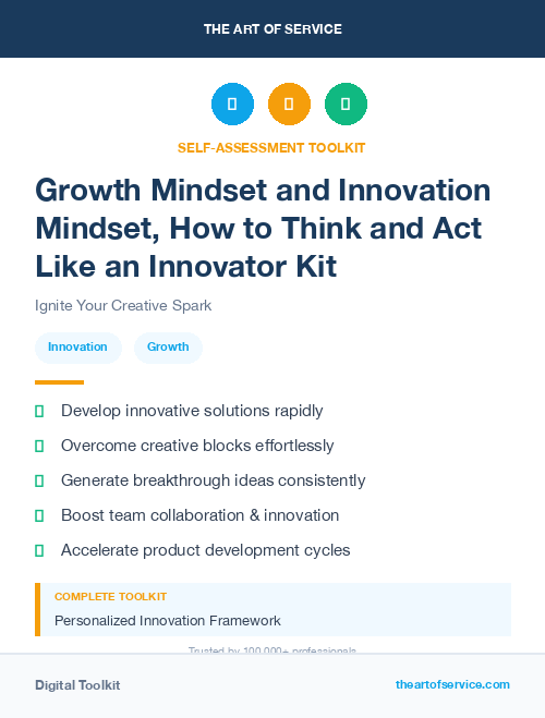 Growth Mindset and Innovation Mindset, How to Think and Act Like an Innovator Kit