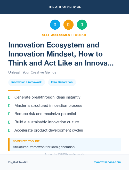 Innovation Ecosystem and Innovation Mindset, How to Think and Act Like an Innovator Kit