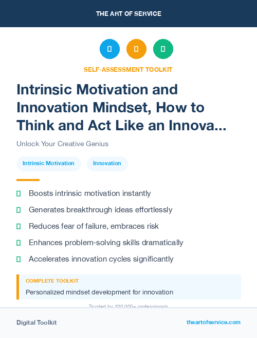 Intrinsic Motivation and Innovation Mindset, How to Think and Act Like an Innovator Kit